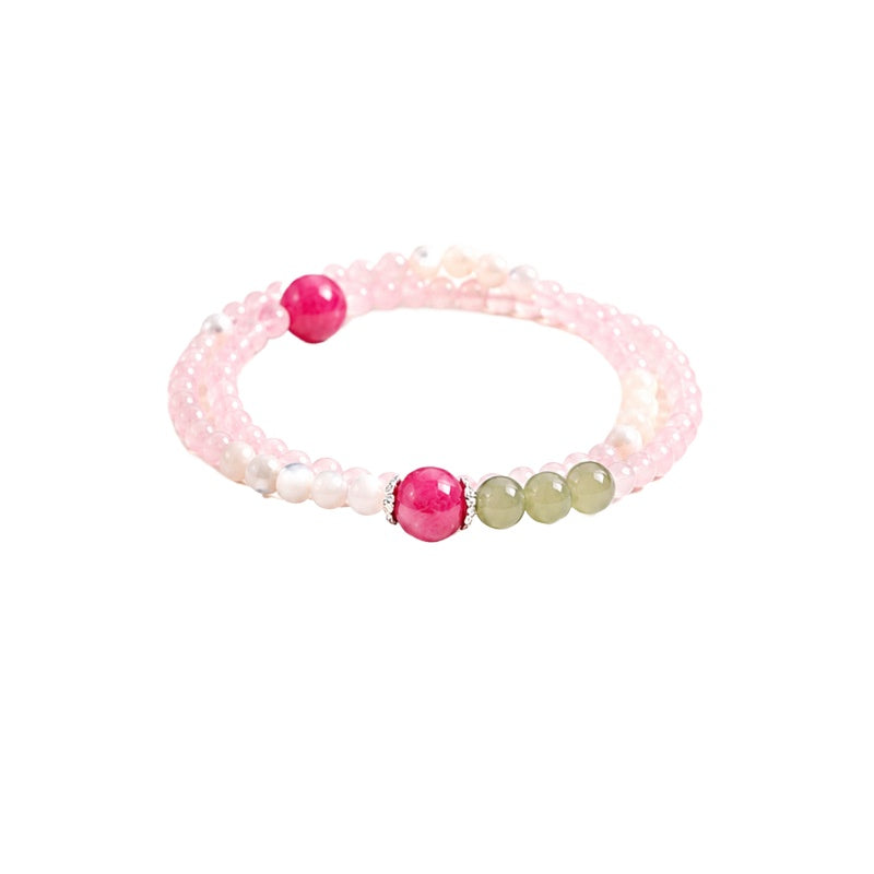 Rose Quartz Citrine Crystal Bracelet