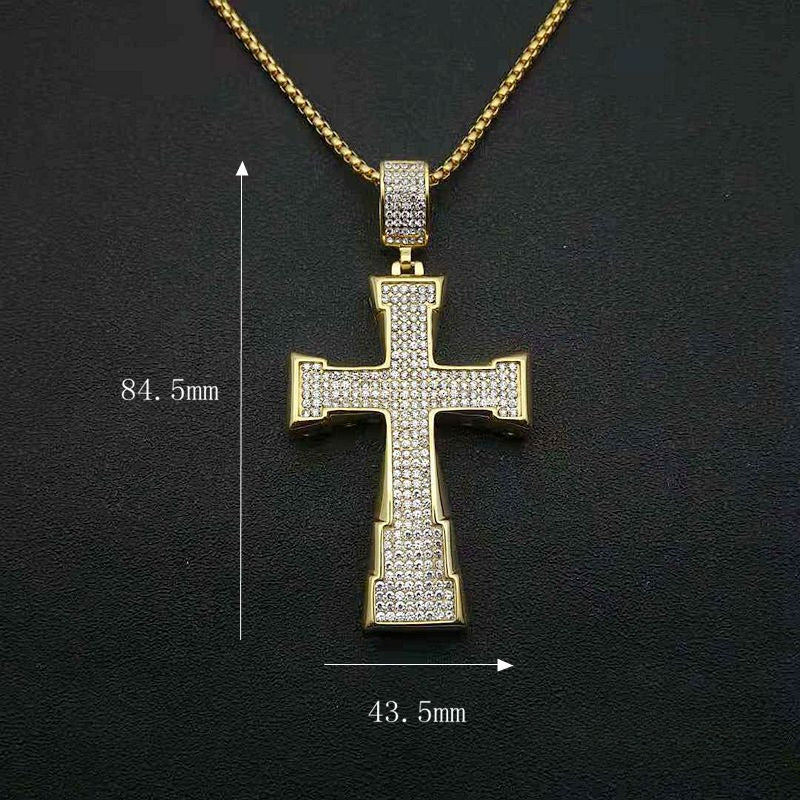 Planderful Everyday Genie Hip Hop Necklace Stainless Steel Gold Plated Rhinestone Pendant For Streetwear Fans