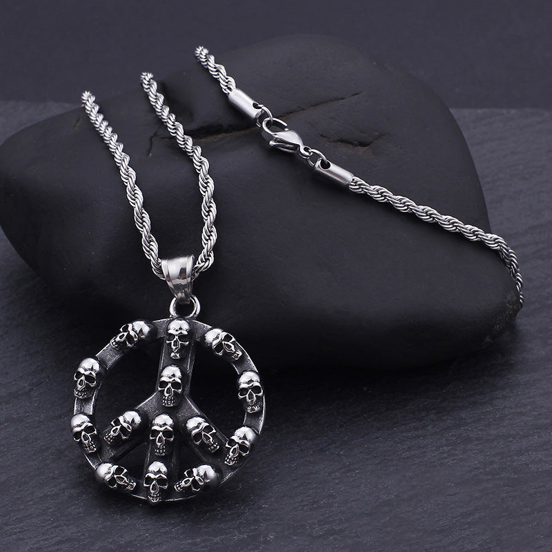 Skull Punk Titanium Steel Pendant for Men by Planderful Collection