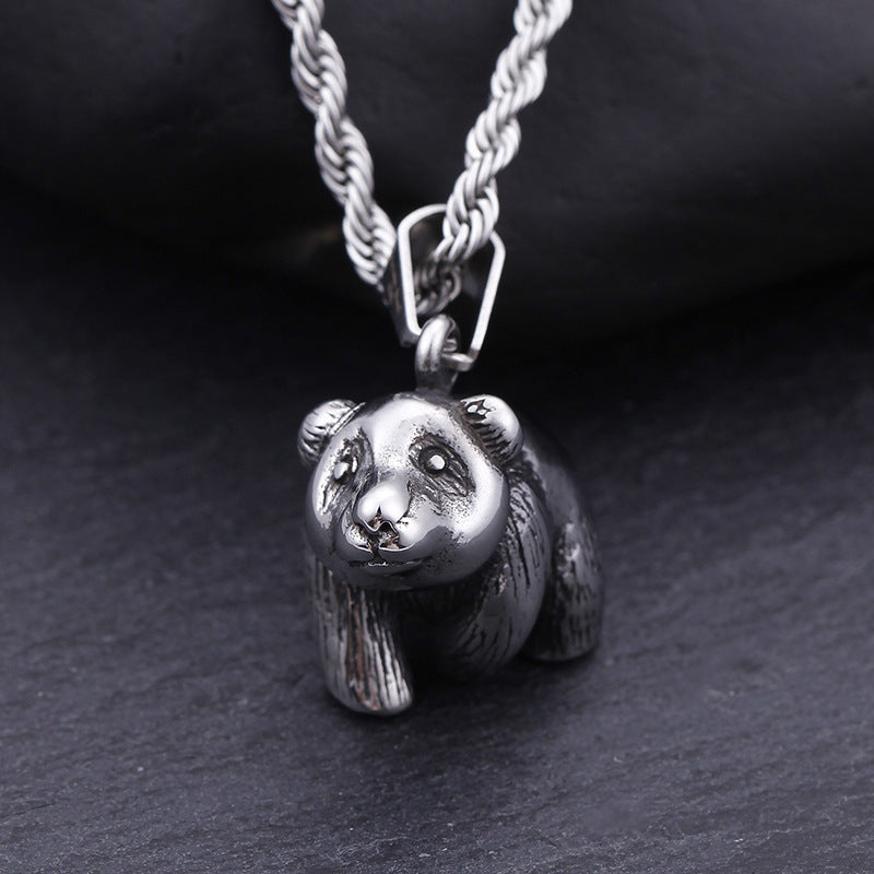 Retro Personalized Bear Pendant for Men - Vintage European and American Jewelry