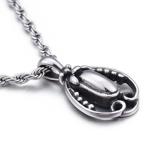 Men's Titanium Steel Water Drop Pendant - Retro Fashion Jewelry