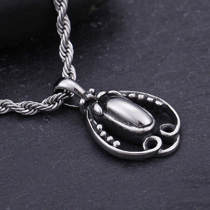 Men's Titanium Steel Water Drop Pendant - Retro Fashion Jewelry
