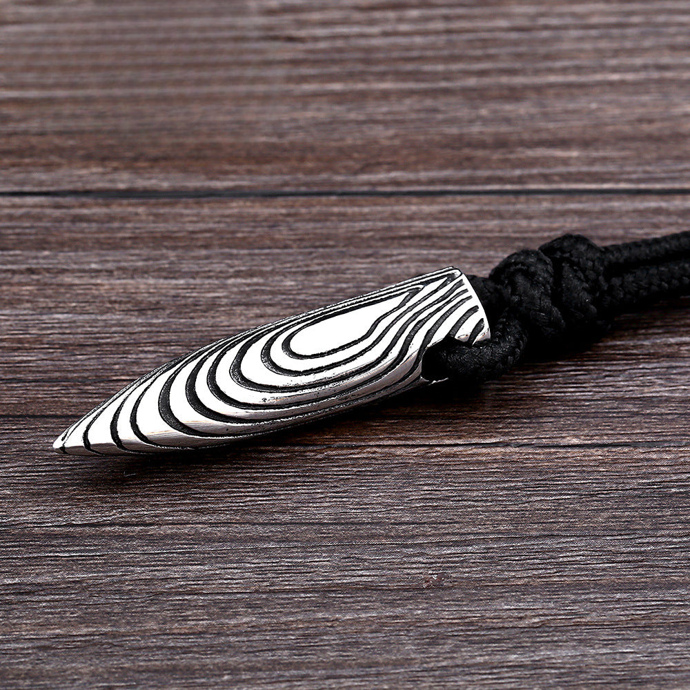 Unisex Titanium Steel Bullet Pendant Necklace - Trendy Retro Gift for Him and Her