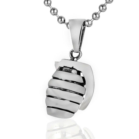 Titanium Steel Grenade Pendant Necklace for Men - Creative Special Forces Design