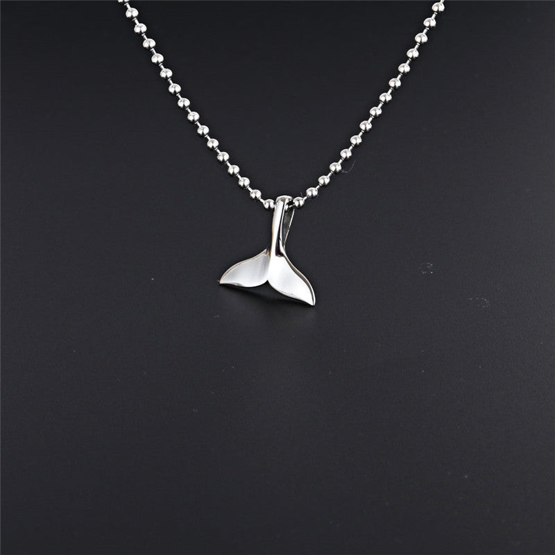 Titanium Steel Mermaid Tail Pendant Necklace for Women - Wholesale Collarbone Chain