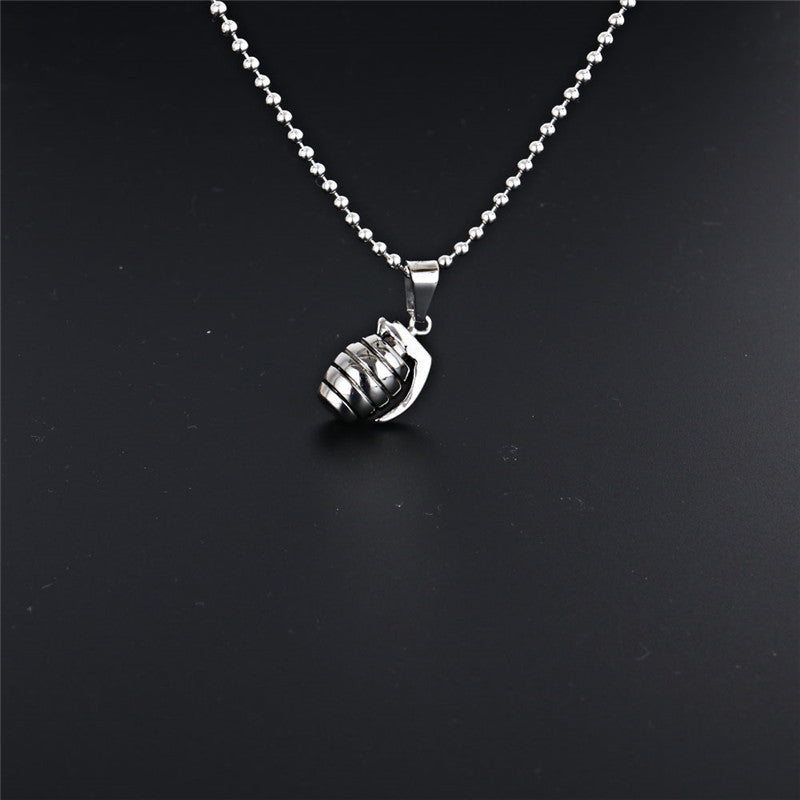 Titanium Steel Grenade Pendant Necklace for Men - Creative Special Forces Design