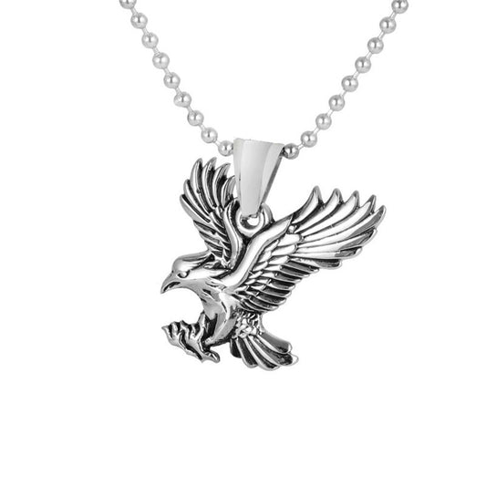 Trendy Men's Sky Eagle Pendant Necklace in Titanium Steel
