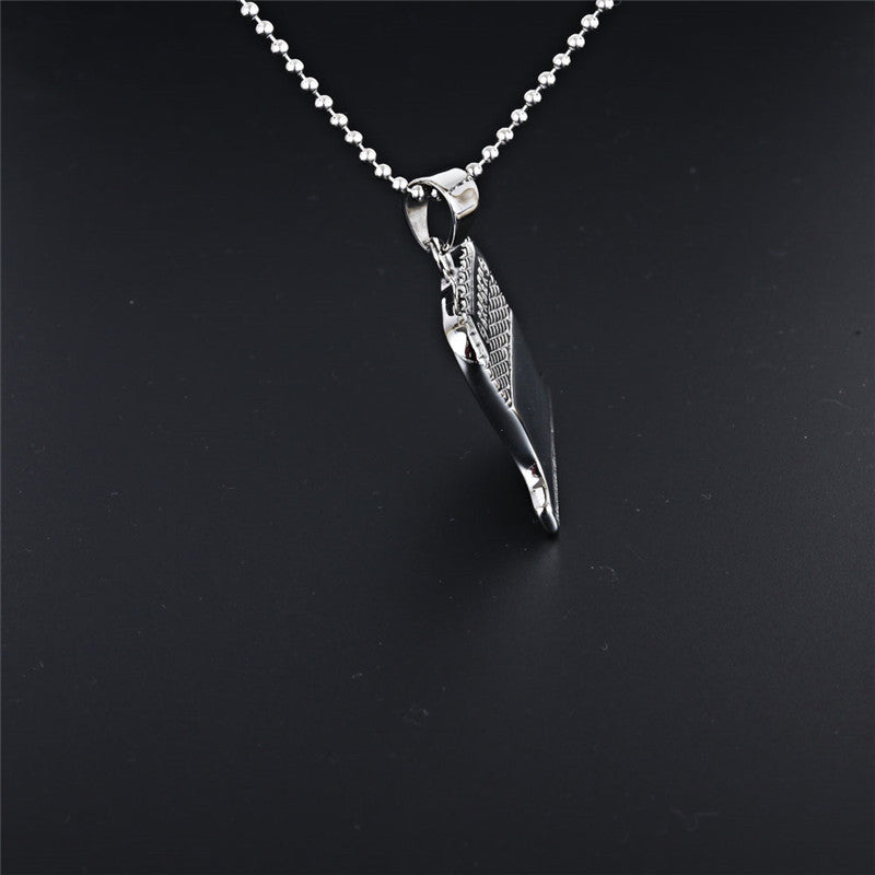 Titanium Steel Vintage Hair Knife Pendant Necklace for Men - Hip-Hop Hair Salon Accessories Wholesale