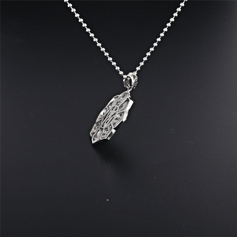 Titanium Steel Octagonal Pendant Necklace with Versatile Tree Bell Design for Men