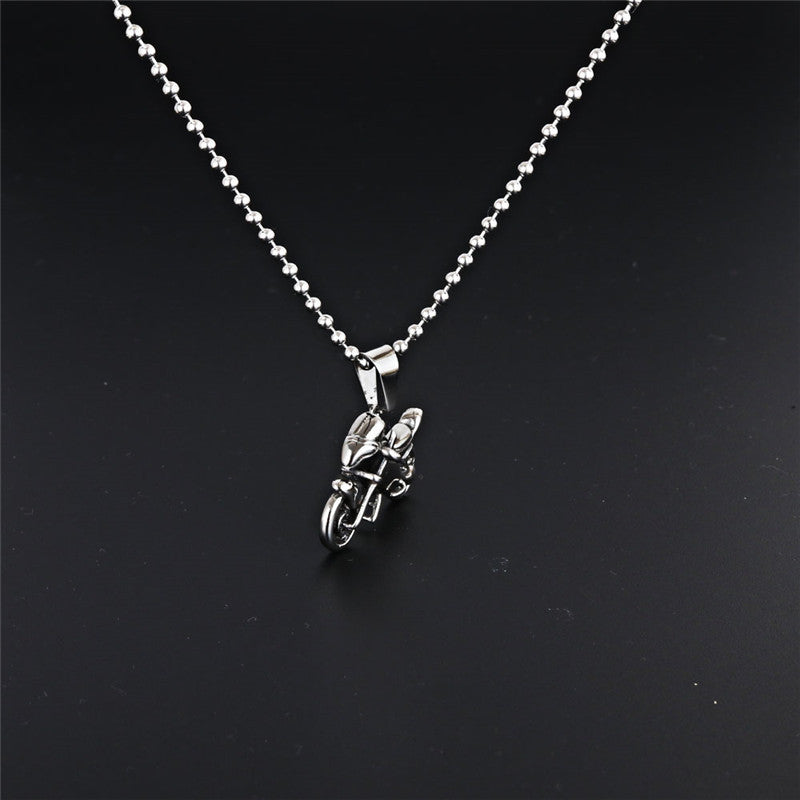 Titanium Steel Punk Rock Motorcycle Pendant Necklace for Men - Wholesale Locomotive Accessories
