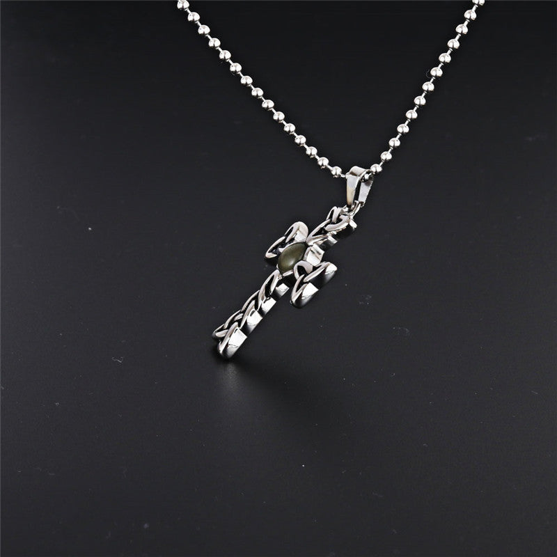 Punk Style Titanium Steel Cross Pendant for Men and Women by Planderful