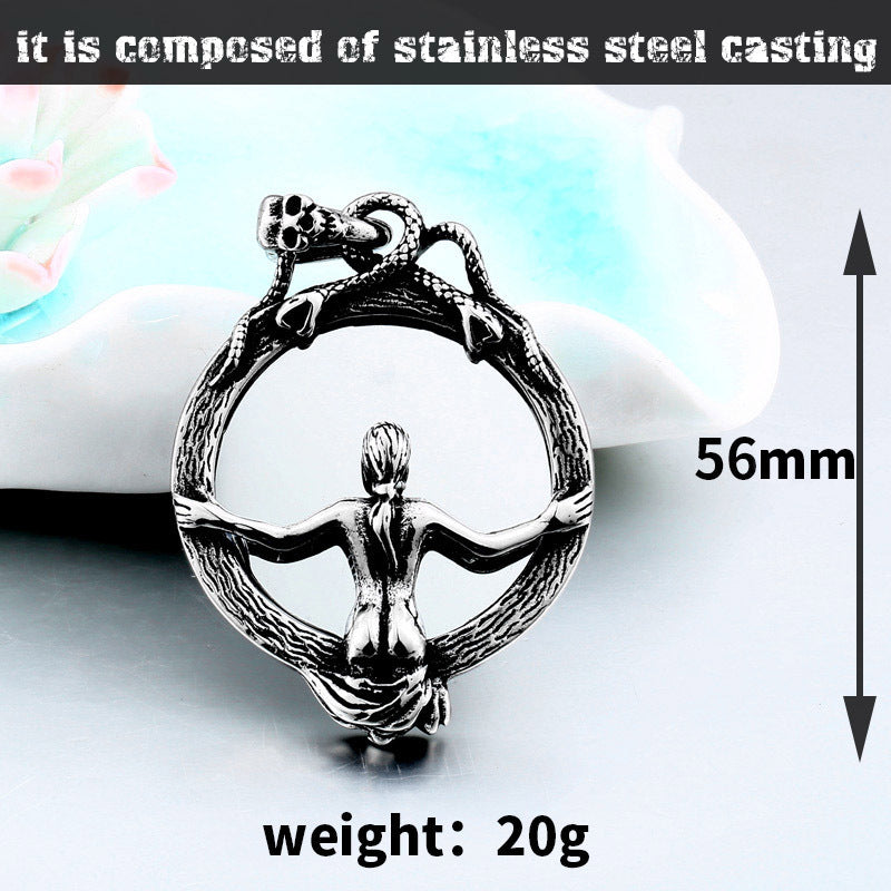 Creative Vintage Titanium Steel Magic Mirror Pendant for Men - Wholesale Retro Accessories