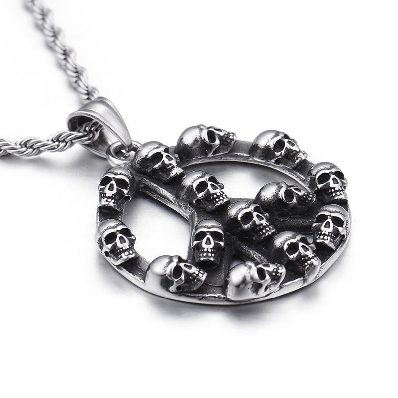 Skull Punk Titanium Steel Pendant for Men by Planderful Collection