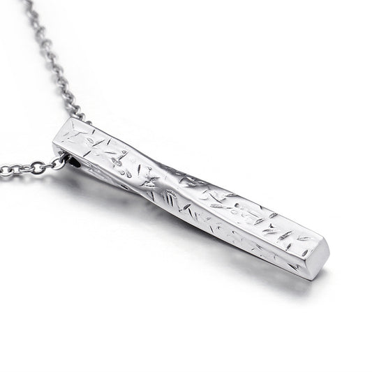 Urban Charm Stainless Steel Men's Pendant with Titanium Detail - Exclusive Cross-Border Jewelry