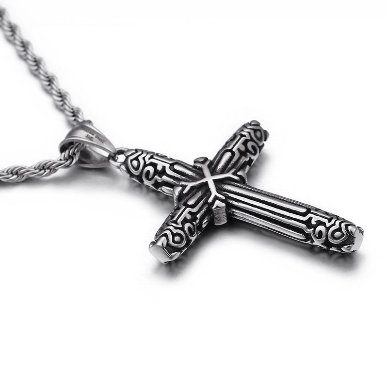 Punk Style Titanium Steel Cross Pendant for Men - Personalized Everyday Genie Jewelry