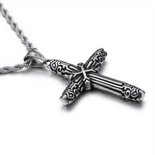 Punk Style Titanium Steel Cross Pendant for Men - Personalized Everyday Genie Jewelry