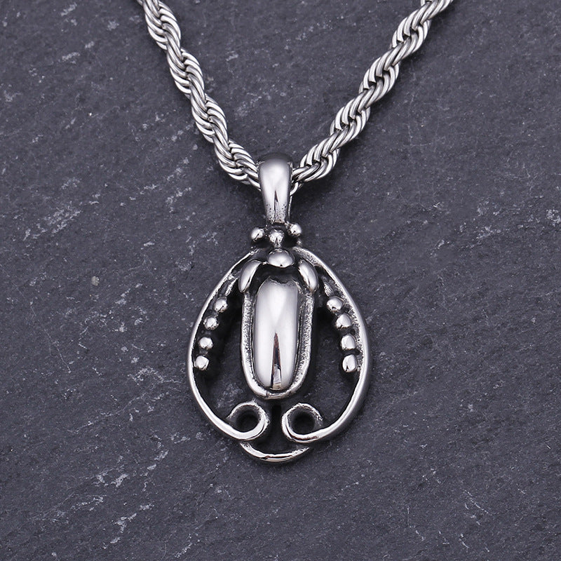 Men's Titanium Steel Water Drop Pendant - Retro Fashion Jewelry