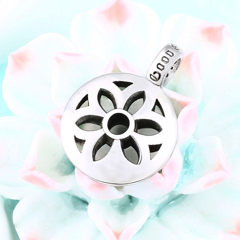 Couples' Stainless Steel Cherry Blossom Pendant - Japanese & Korean Inspired Design for Men and Women