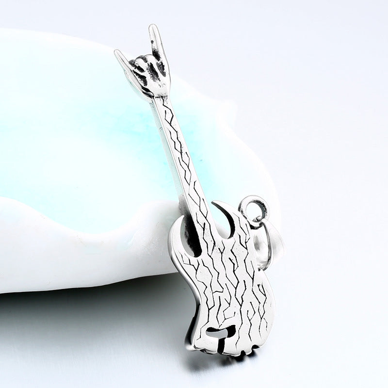 Punk Skull Gesture Pendant: Heavy Metal Retro Men's Statement Jewelry
