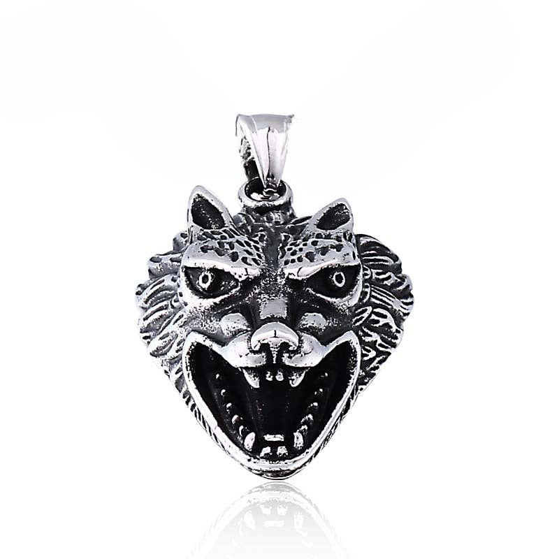 Nordic Viking Wolf Head Pendant - Personalized Punk Jewelry for Men, Wholesale European and American Accessories
