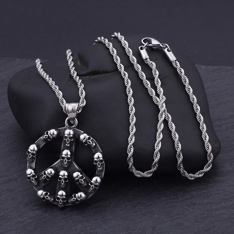 Skull Punk Titanium Steel Pendant for Men by Planderful Collection