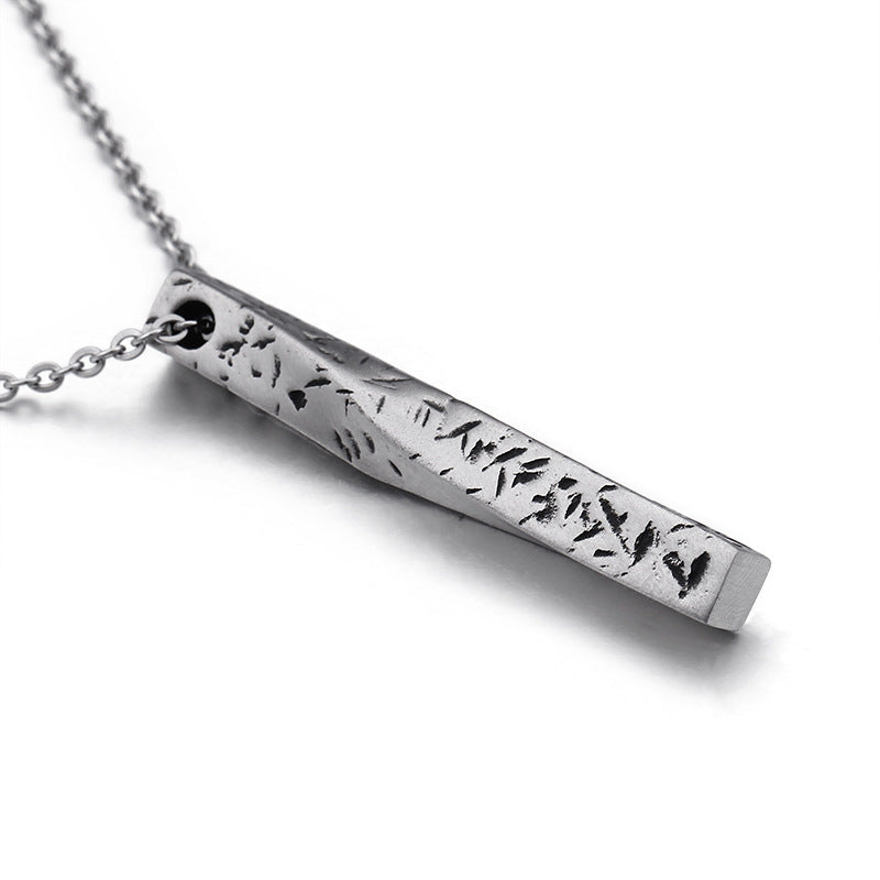 Urban Charm Stainless Steel Men's Pendant with Titanium Detail - Exclusive Cross-Border Jewelry
