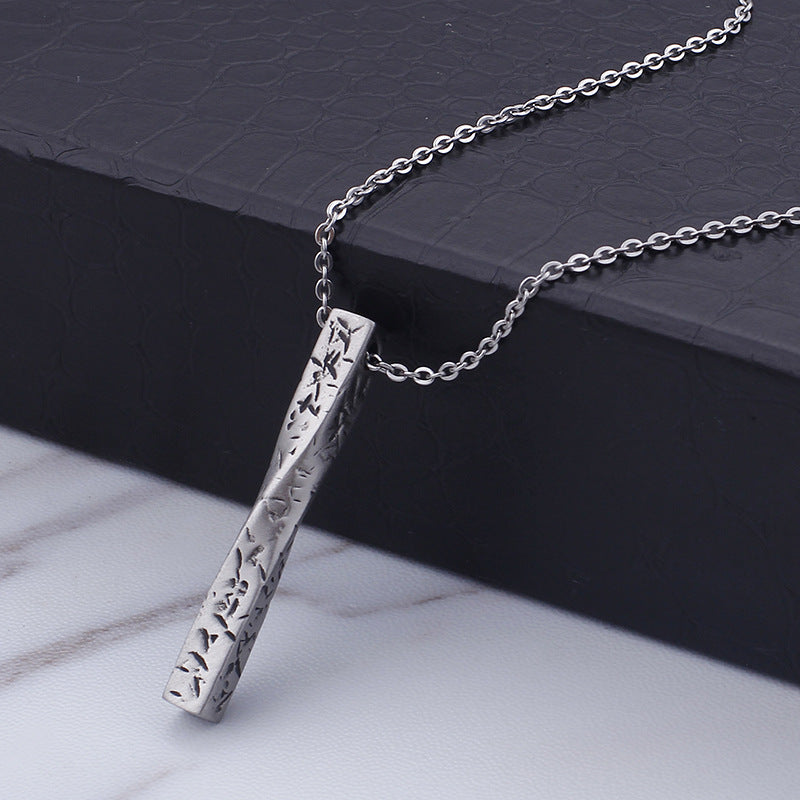 Urban Charm Stainless Steel Men's Pendant with Titanium Detail - Exclusive Cross-Border Jewelry