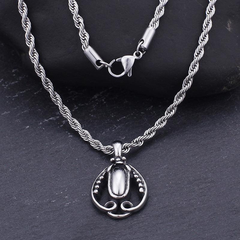 Men's Titanium Steel Water Drop Pendant - Retro Fashion Jewelry