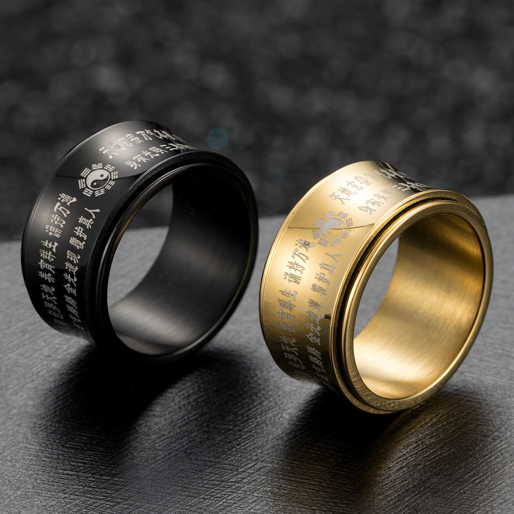 Golden Light Rotatable Ring – Stainless Steel Men's