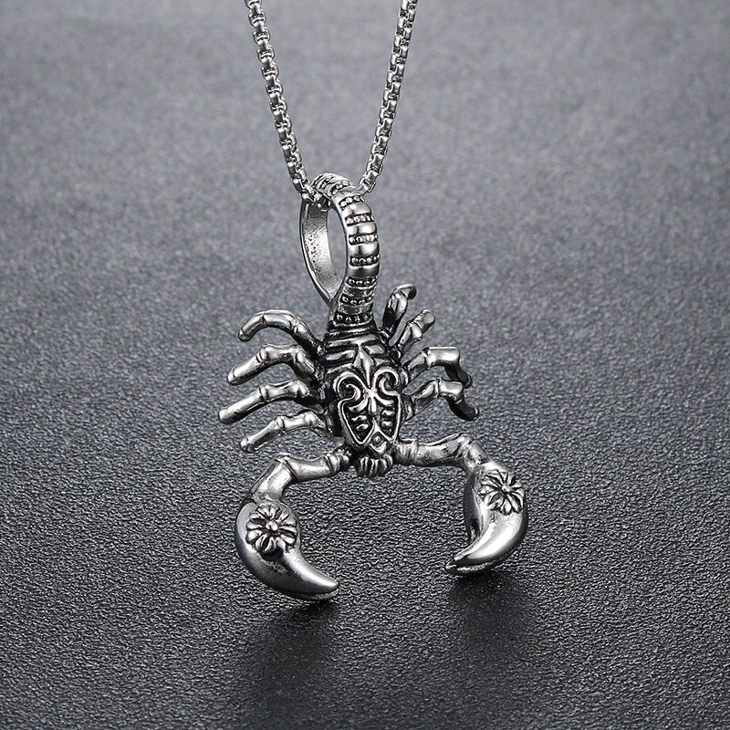Men's Personalized Titanium Steel Scorpion Pendant - Punk Style Wholesale Jewelry
