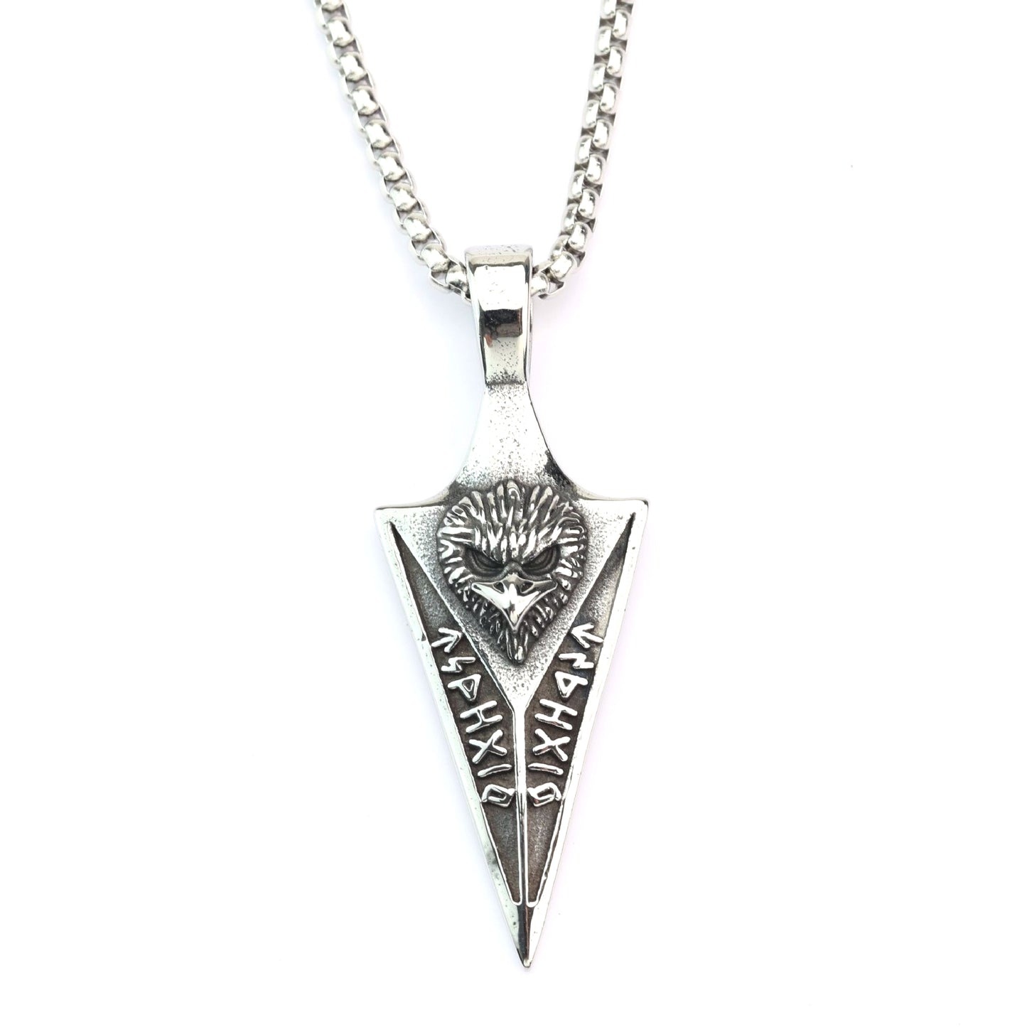 Planderful Nordic Retro Stainless Steel Viking Pendant For Men Single Sided Luhn Text Pendant