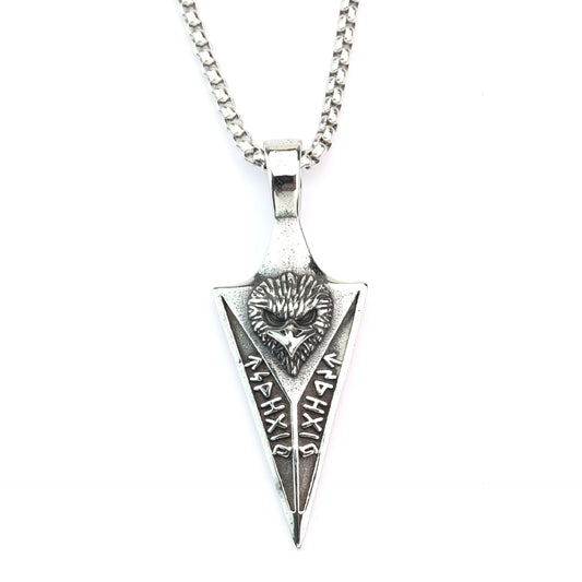 Planderful Nordic Retro Stainless Steel Viking Pendant For Men Single Sided Luhn Text Pendant