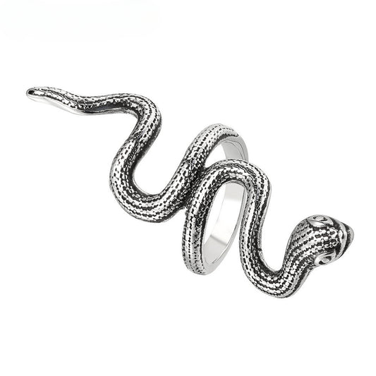 Long Snake Titanium Steel Ring for Men