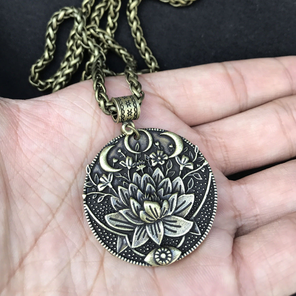 Mystical Moon Datura Flower Necklace - Norse Legacy Collection