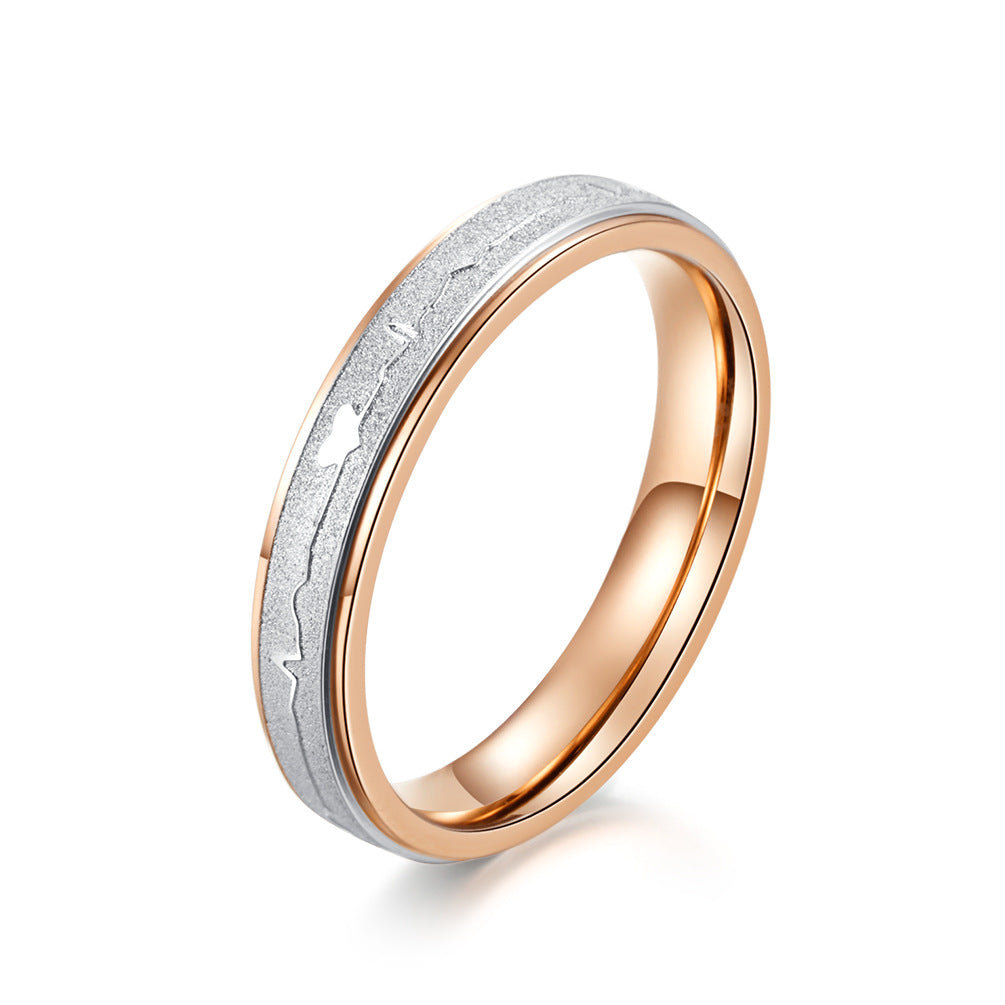 Stainless Steel Electrocardiogram Couple Ring – Stainless Steel