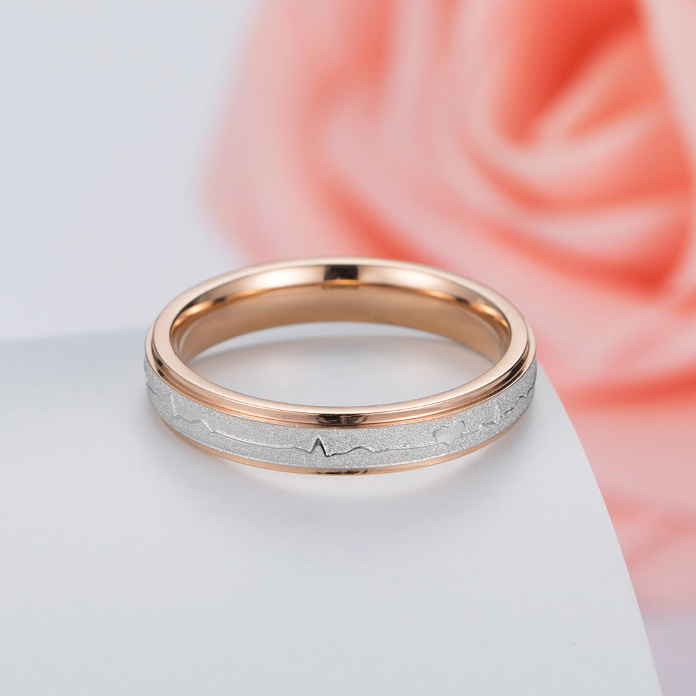 Stainless Steel Electrocardiogram Couple Ring – Stainless Steel
