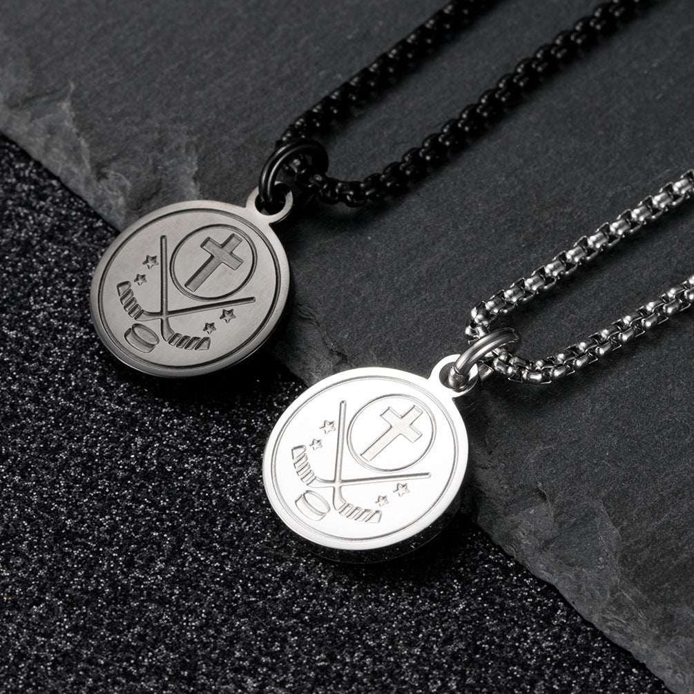 Amazon Baseball Cross Scripture Pendant for Men in Steel