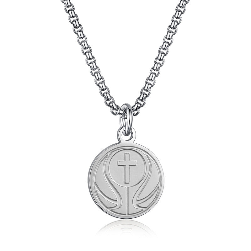 Amazon Baseball Cross Scripture Pendant for Men in Steel