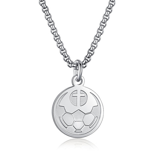 E-commerce Baseball Cross Round Pendant Stainless Steel Men's Fitness
