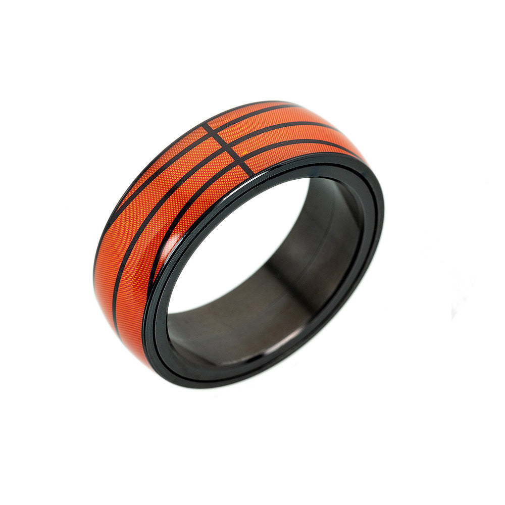 Planderful Everyday Genie Titanium Steel Ring Unisex Rotating Decompression Jewelry For Sports Fans