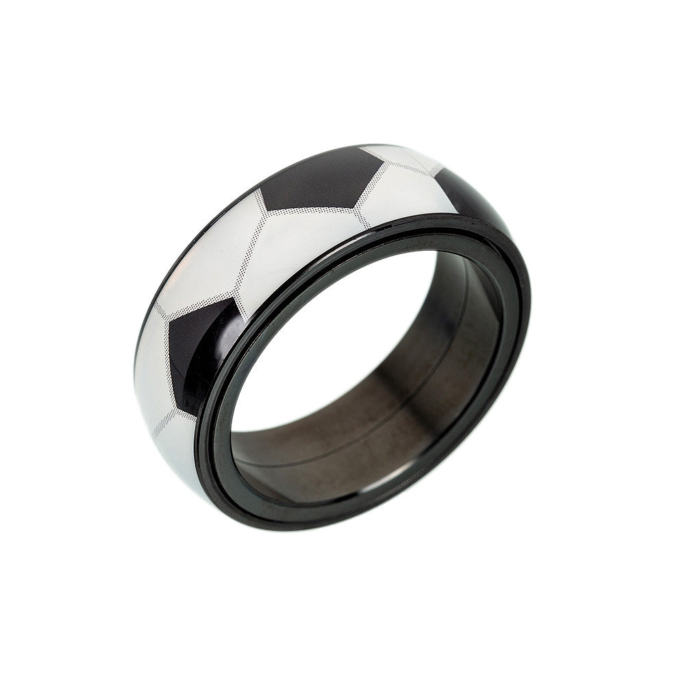 Planderful Everyday Genie Titanium Steel Ring Unisex Rotating Decompression Jewelry For Sports Fans