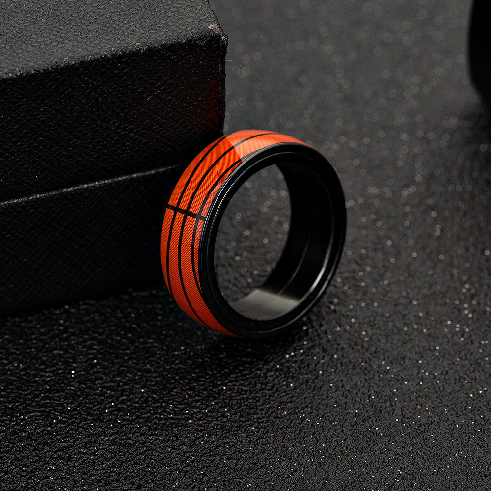 Planderful Everyday Genie Titanium Steel Ring Unisex Rotating Decompression Jewelry For Sports Fans