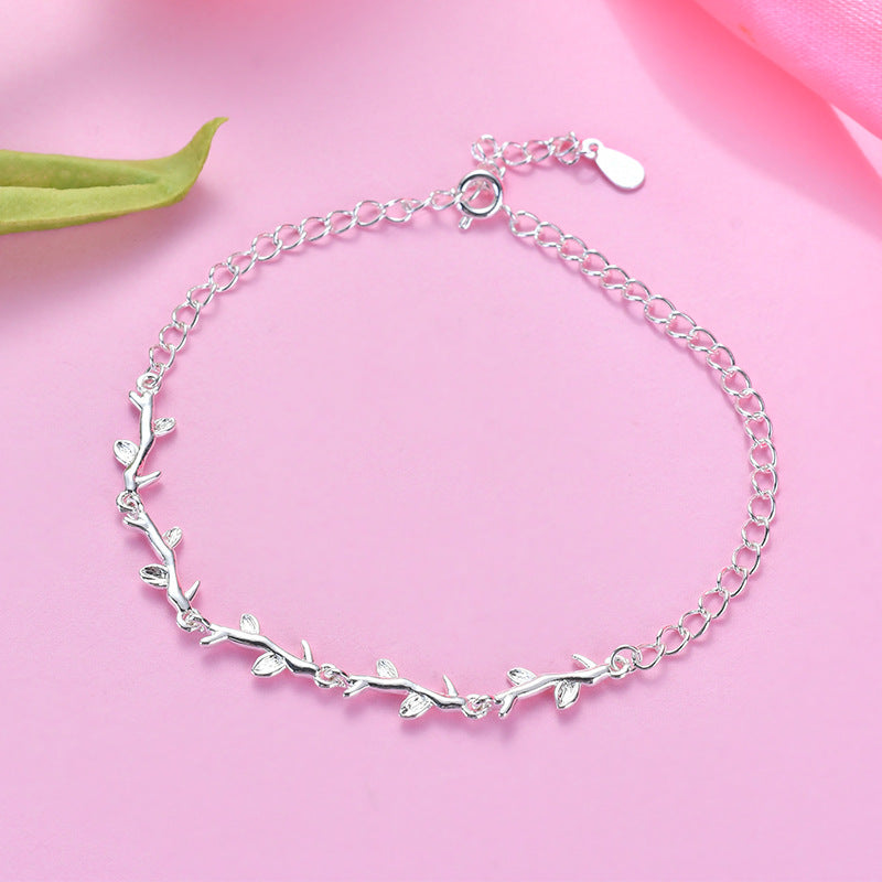 Fortune's Favor Sterling Silver Bracelet - Personalized Forest Series Gift for Best Friends