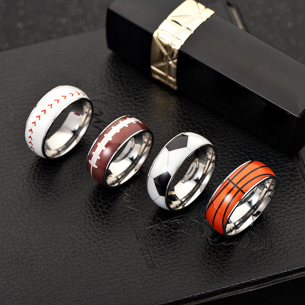 Titanium Steel Sports Ring Collection - Men's Wholesale Jewelry
