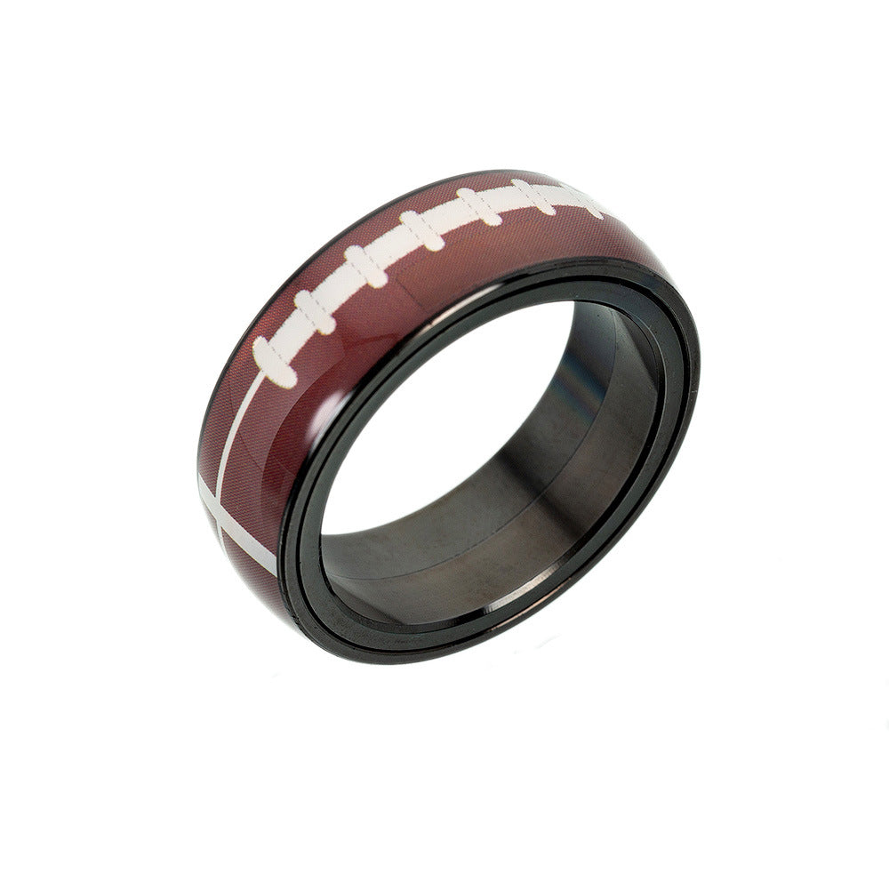 Planderful Everyday Genie Titanium Steel Ring Unisex Rotating Decompression Jewelry For Sports Fans