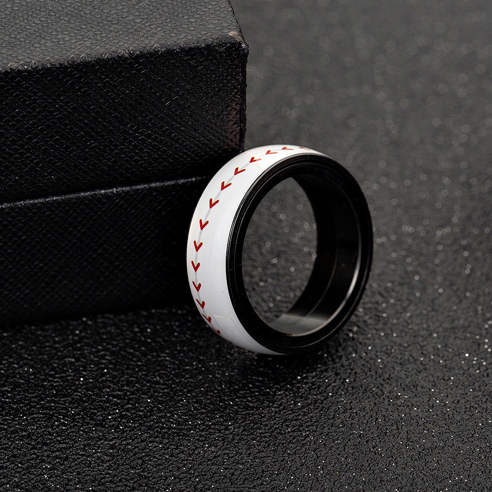 Planderful Everyday Genie Titanium Steel Ring Unisex Rotating Decompression Jewelry For Sports Fans