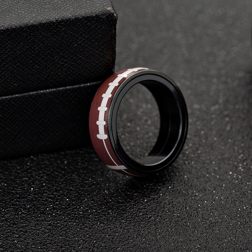 Planderful Everyday Genie Titanium Steel Ring Unisex Rotating Decompression Jewelry For Sports Fans