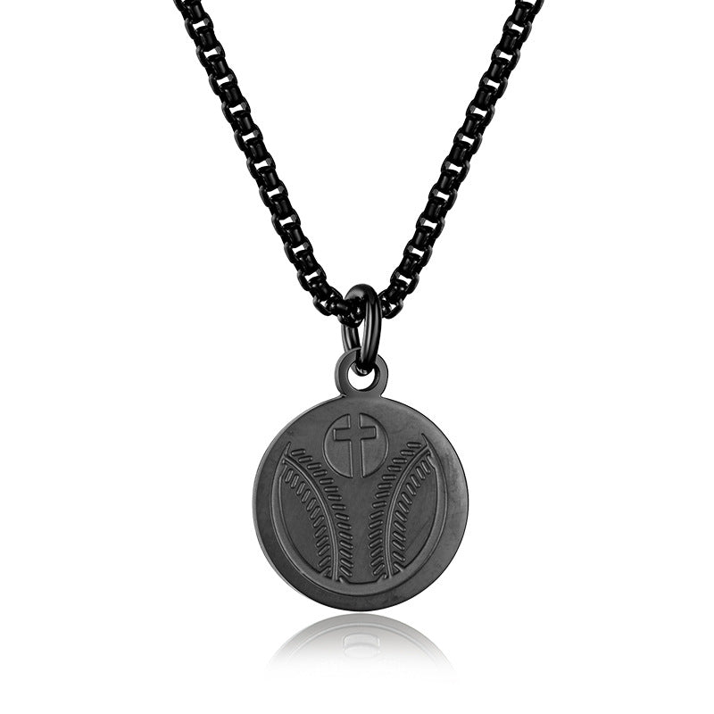 Amazon Baseball Cross Scripture Pendant for Men in Steel