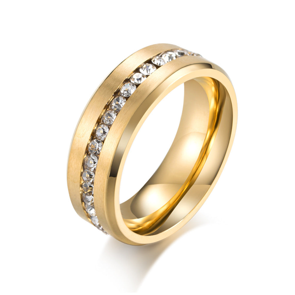 Is Pavé Zircon Matte Stainless Steel Ring – Couple – Wedding