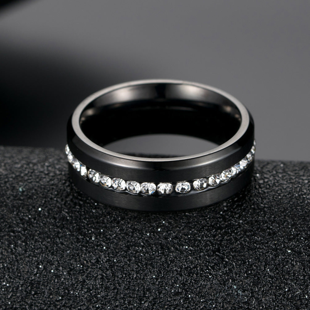Is Pavé Zircon Matte Stainless Steel Ring – Couple – Wedding